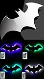 Bat LED Wall Light,Colorful Mirror Light,Remote Control Projection Night Light,Halloween Decorative Light,Suitable for Bedroom/KTV / Corridor/Background Wall, etc (Colorful)