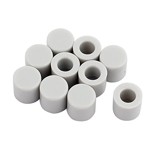 uxcell 10Pcs Round Shaped Tactile Button Caps Covers Protector Gray for 6x6mm Tact Switch