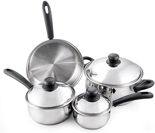 McSunley 504 Prep N cook 7 Piece Stainless Steel Cookware Set, Medium, Silver