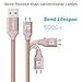 Micro USB Cable, 4 pcs (6ft2,10ft2) Fasgear Nylon Braided Tangle-Free Fastest charger data cable with Metal Connectors for Android, Samsung galaxy S6, LG G4, Nexus, and more(Rose gold,Silver)