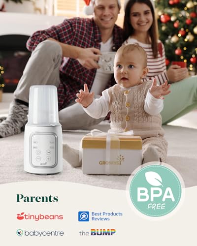Grownsy Bottle Warmer 10-in-1 Fast Baby Bottle Warmer and Steriliser, for All Bottles, Milk Warmer for Breastmilk or Formula, BPA-Free, Smart Temperature Control and Automatic Shut-Off