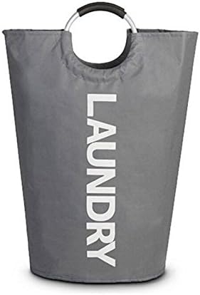 fabric Foldable Laundry Hamper Clothes Storage Basket Bin Organizer Washing Bag (Gray)