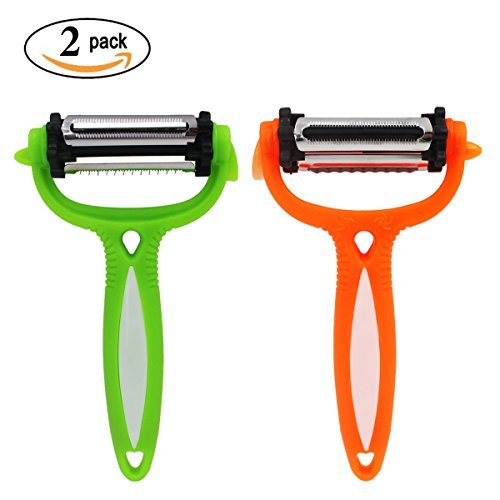Hippih Citrus Lemon Zester & Cheese Peeler Kitchen Utensils(Green＆Orange) XPD002