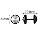 Charisma Stainless Steel CZ Round Stud Earrings for Men Women, Gift Set 3 pairs (Black)