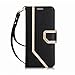 FYY Leather Case with Mirror for Samsung Galaxy S9 Plus, Leather Wallet Flip Folio Case with Mirror and Wrist Strap for Samsung Galaxy S9 Plus Black
