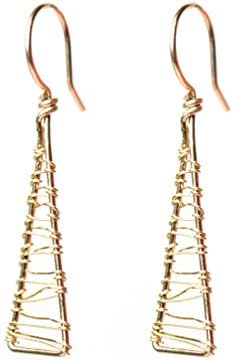 Olympus Woven Dangle Earrings - Gold Woven Triangle Dangle Earrings