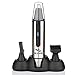 HLYOON Nose Hair Trimmer 3 in 1 Electric Nose Trimmer Beard Facial Eyebrow Clipper Waterproof Stainless Steel Blades with LED Light,Wet/Dry Use Trimming Tool for Man (Sliver)