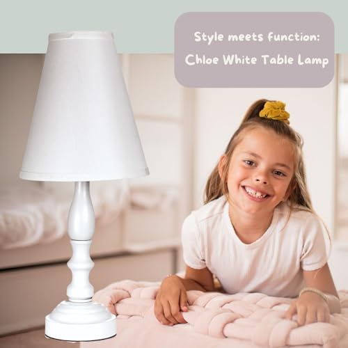 Chloe Candlestick Lamp Small White Lamp for Bedrooms and Living Rooms