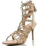 Wild Diva Women's Savvy 09 Gladiator Strappy Lace Up Tie High Heel