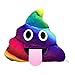 Poop Emoji Smiley Emoticon Round Cushion Pillow Stuffed Cute Plush Soft Toy Doll Poop Pink Poop Purple Queen Poop Pink Queen Poop Rainbow Poop Rainbow Tongue Poop Car Home Office(RAINBOW POOP TONGUE)