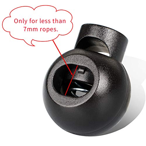 image for DYZD Single Hole Cord Lock Plastic Spring Toggle Stopper Cord Rope End