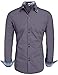 HOTOUCH Mens Long Sleeve Slim Fit Oxford Dress Shirt For Boyfriend, Type2-gray, Medium