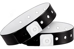 Ouchan Plastic Wristbands Black - 100 Pack Wristbands for Events Club Music Meeting Party Festival