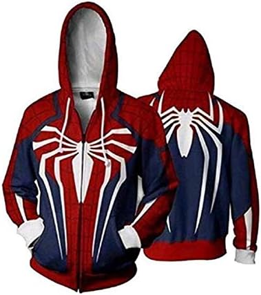 Unisex Superhero Cosplay Costume Cotton Fleece Hoodie Jacket with Zipper