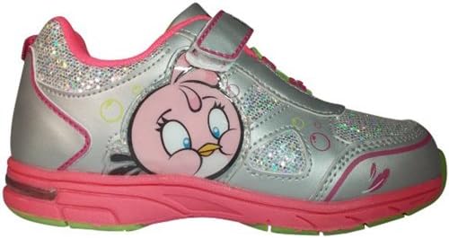 Angry Birds Toddler/girl's Sneaker Shoe Light up , Silver / Pink (12)