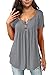 Mystry Zone Gray Shirts Blouse For Woman Casual Tunic Tops Fit Flare Pleated High Low Solid Color Medium