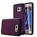 Pandawell SWEET-451 Slim Thin Corner Protection Hybrid Dual Layer Shock Absorbing Impact Resist Case for Samsung Galaxy S7 - Purple/Black