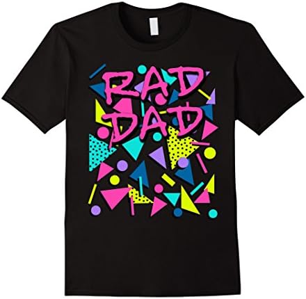 Mens Rad Dad 80s Throwback T-Shirt 2XL Black