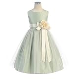 Sweet Kids Little Girls' Vintage Style Satin and Tulle Flower Girl Pageant Dress
