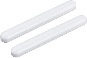 MECCANIXITY Magnetic Stirrer Mixer Stir Bar Rod 80mm(3.15") x10mm Cylinder Shape Coating Magnet White for Laboratory 2Pcs