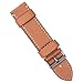 24mm Vintage Genuine Leather Silver Buckle Watch Strap Watch Band Tan