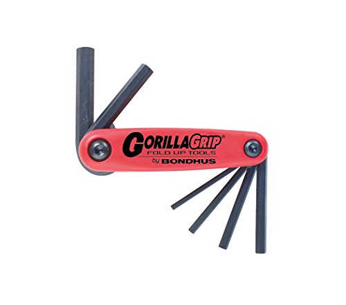 Bondhus 12592 GorillaGrip Set of 7 Hex Fold-up Keys, sizes 1.5-6mm
