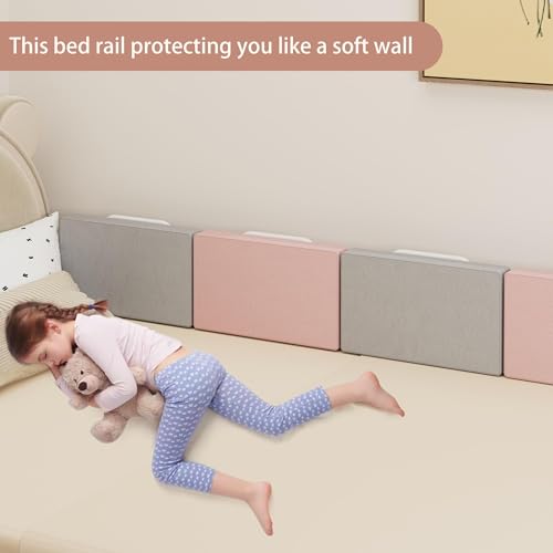 Uniiking® Baby Bed Rail for Toddlers, Adjustable Bed Rails with Safety, Kids Rails Bumper, Soft Safety Beds Guard Rail for Kids, Beds Side Rail for Twin, Full, Queen & King Bumper (40", 2 Pack)
