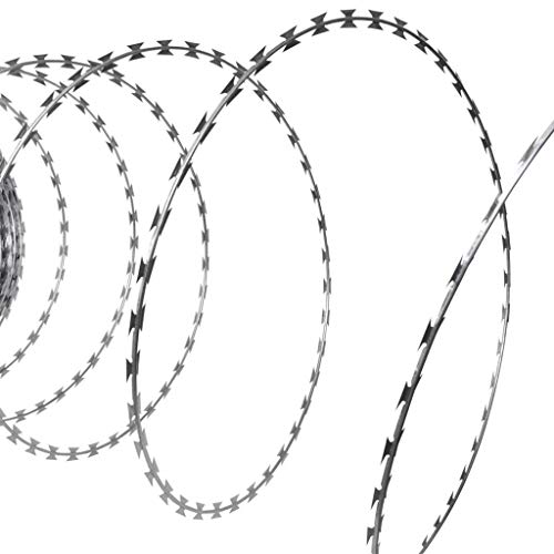 Unfade Memory Razor Wire Helical Wire Roll Galvanized Steel Ribbon Barbed 60 m