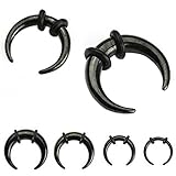 1pc Black Titanium Plated Septum Ring / Buffalo Taper Expander Pierced Nose Ring over Surgical Steel (14g (1.6mm))