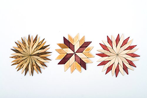 Set of 3 Small Handmade Wooden Trivets For Hot Dishes - Diameter 6.5"- Coasters and Hot Pads - Great Kitchen Gift Idea - by SPL Woodcraft Ukraine