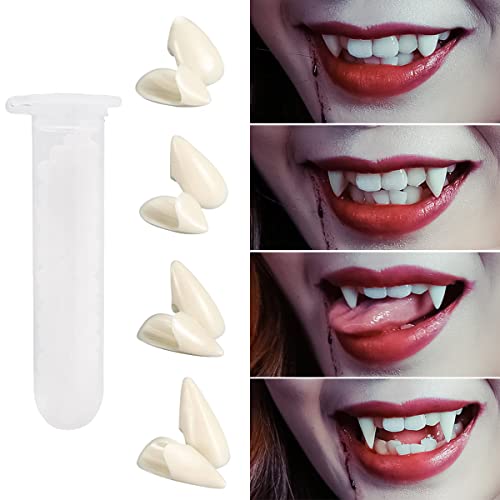 MUCCKEN 16 Pairs Vampire Teeth with Adhesive, 4