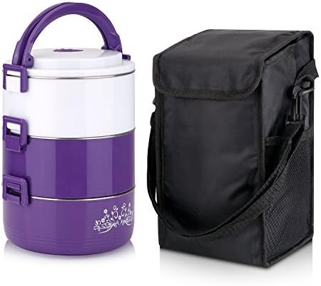 Lunch Box Tier Stainless Steel Thermal Insulated Stackable Bento Hot Food Container Boxes (3 Layer)