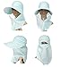 Siggi Womens Multi-function Wide Brim Summer Sun Flap Cap Visor Hat Neck Cover Face Mask UPF 50+ Green
