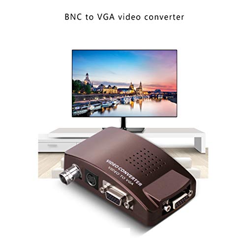 dianpo BNC to VGA Video Converter S-Video Input to PC VGA Out Adapter Digital Switcher Box Replacement for PC TV Camera DVD DVR - Thumbnail 2