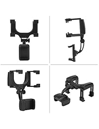 vgeby Soporte de coche Espejo retrovisor, Universal 360 ° Soporte de coche Espejo retrovisor GPS Smartphone