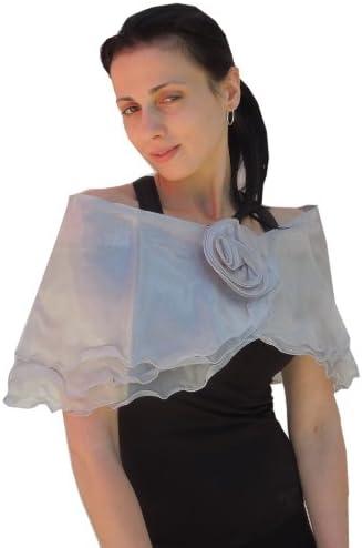 Sheer Organza Lightweight Evening Wrap Capelet for Prom Wedding Bride