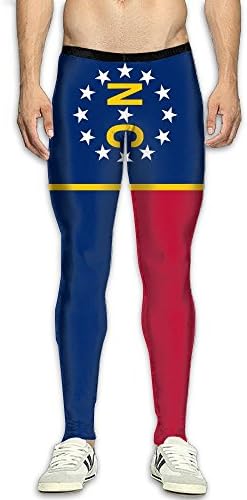 DOPPYENG Mens Compression Pants Base Layer Running, Cycling, Sports, Training, Weightlifting Tights North Carolina Sign 3D Print Fitness Sports Tight Leggings