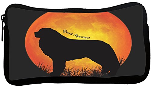 Rikki Knight Great Pyrenees Dog Silhouette by Moon Neoprene Pencil Case (dky-Ne…