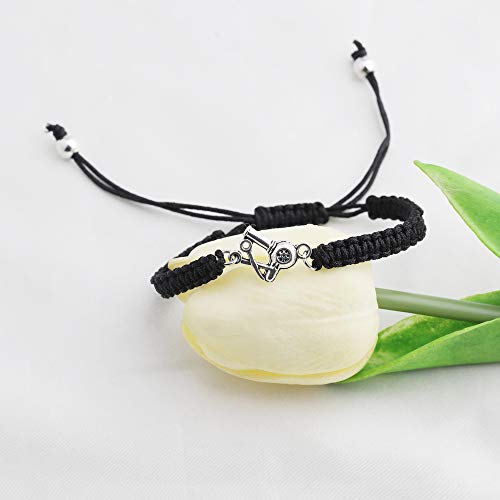Hairdresser Macrame Bracelet Handmade Barber Bracelet Beautician Bracelet (Black) - Thumbnail 2