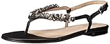 Nine West Women's Zui Synthetic Dress Sandal, Black/Clear Stones, 12 M US
