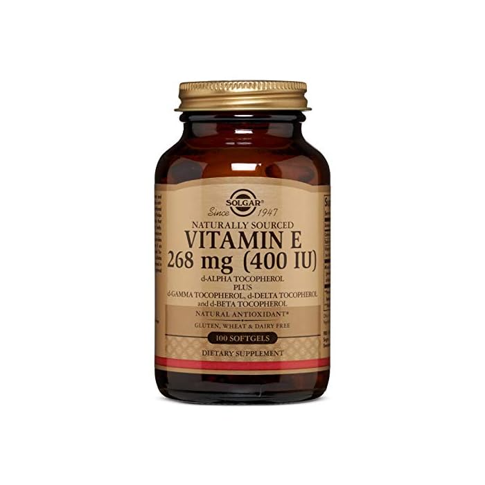 Solgar Vitamin E 268 MG (400 IU) Mixed (d-Alpha Tocopherol & Mixed Tocopherols - Supports Immune System & Skin Nutrition…
