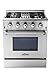 THOR Kitchen Freestanding Professional 30-Inch Dual Fuel Range in Stainless Steel - Model HRD3088U