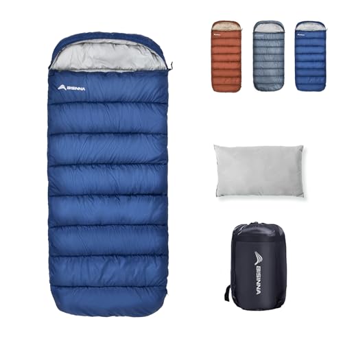BISINNA XXL Schlafsack für große Erwachsene, 3-4 Jahreszeiten Schlafsack Winter Outdoor Warmer Deckenschlafsack, Plus Size Wide Camping Schlafsack (Na