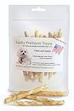 Chicken Wrapped Rawhide Chews for Small Breed Dogs, Natural Dog Treats Made in USA Only by Lucky Premium Treats, 10 Chews
