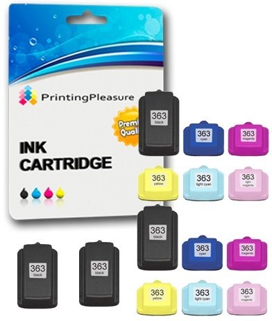 Printing Pleasure 14 XL (2 SETS + 2 BLACK) Compatible Printer Ink Cartridges for Photosmart 3110 3210 3210xi 3310 C5180 C6150 C6180 C6280 D7160 C7180 C7280 D7460 C8180 8250 | Replacement for 363