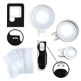 Crown Optix 	Magnifying Glass with Light with Pocket Magnifying Glass and 3 x Fresnel Lens for Wallet