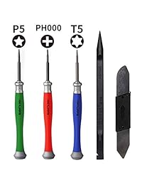 Kaisi 5pcs MacBook Repair Tool Kit Precision P5 Pentalobe Screwdriver, T5 Torx and PH000 Phillips Screwdriver with Ultra-Thin Steel and Nylon Spudgers for MacBook Pro & MacBook Air with Retina Display