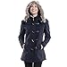 Alpine Swiss Duffy Women's Wool Coat Fur Trim Hooded Parka Jacket