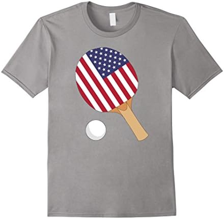 Men's USA Flag Table Tennis T-Shirt XL Slate