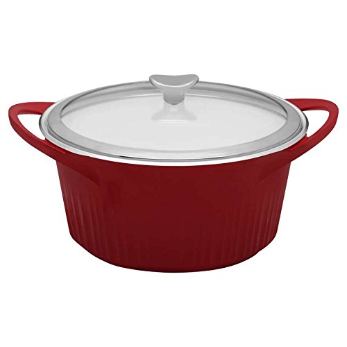 CorningWare Cast Aluminum Dutch Oven with Dual Handles and Glass Cover